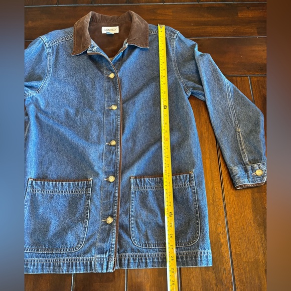Cabin Creek Vintage Blue Denim Barn Jacket with Brown Corduroy Collar Size S - Picture 6 of 11